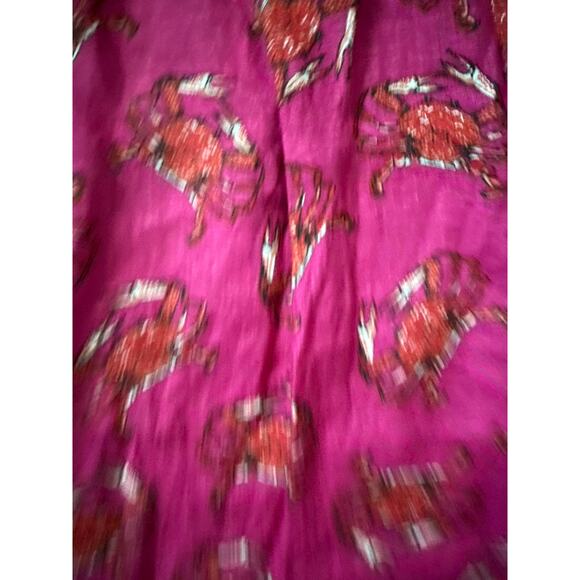 J. Crew Ratti King Crab Linen Wide Leg High Rise Pants Pink Size 8 - Picture 10 of 11